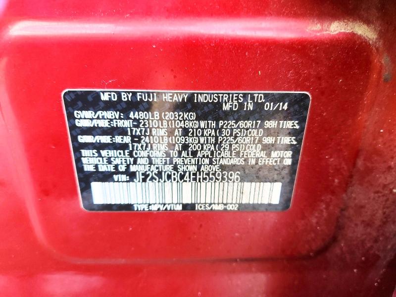 Aukcja sprzedaży 2014 Subaru Forester, vin: JF2SJCBC4EH559396, numer aukcji: 78054355