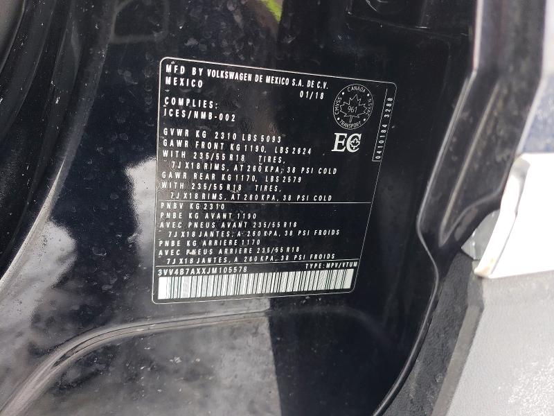 Aukcja sprzedaży 2018 Volkswagen 2 Dr, vin: 3VV4B7AXXJM105578, numer aukcji: 75682245