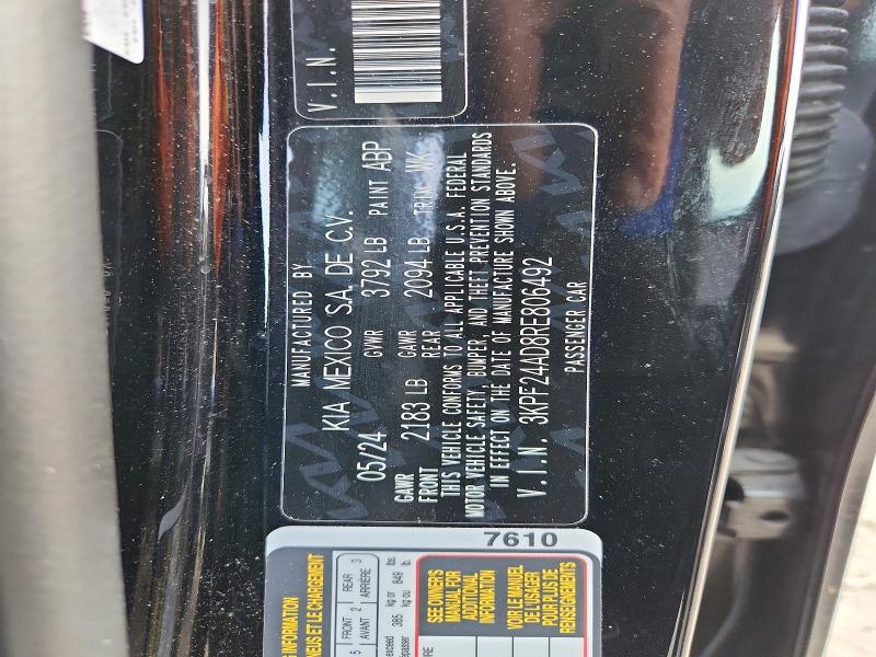 2024 Kia Forte მანქანა იყიდება აუქციონზე, vin: 3KPF24AD8RE806492, აუქციონის ნომერი: 78281845
