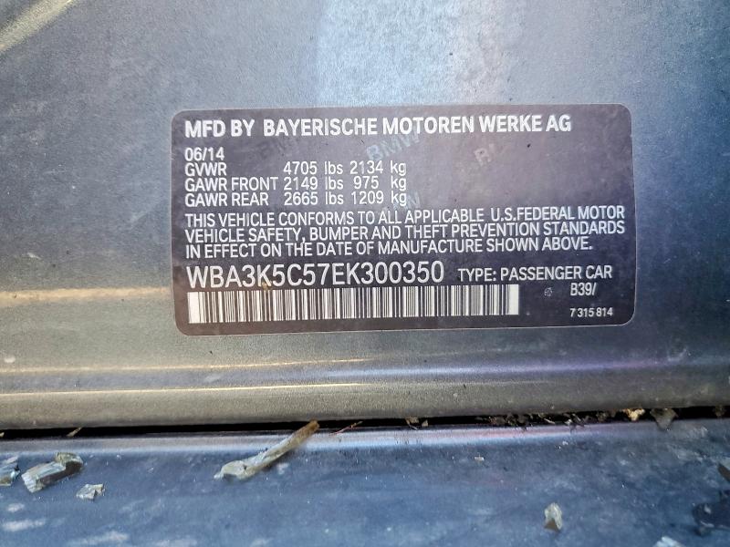 76176955 :رقم المزاد ، WBA3K5C57EK300350 vin ، 2014 Bmw 328 مزاد بيع