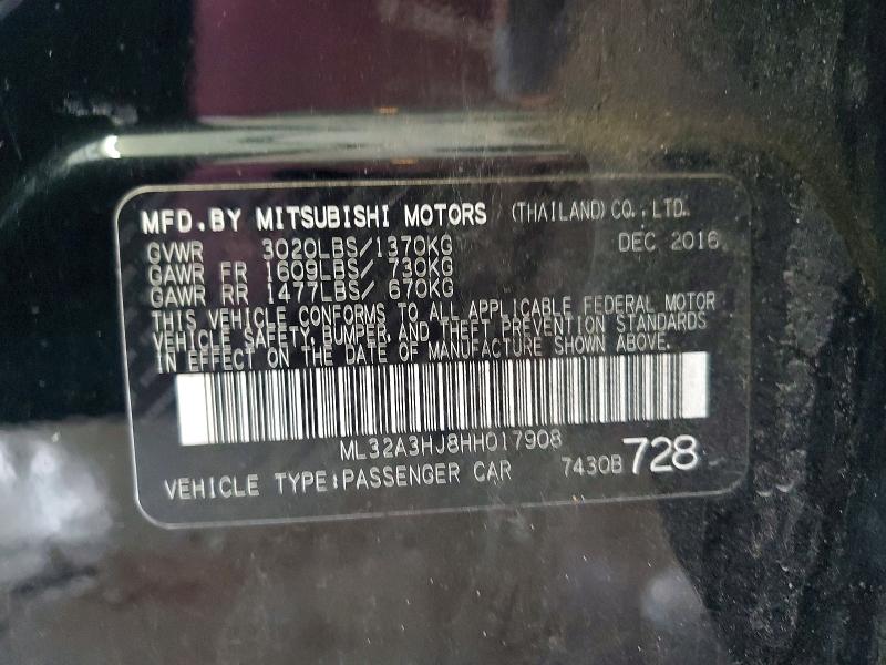 Продаж на аукціоні авто 2017 Mitsubishi Mirage, vin: ML32A3HJ8HH017908, номер лоту: 76117735