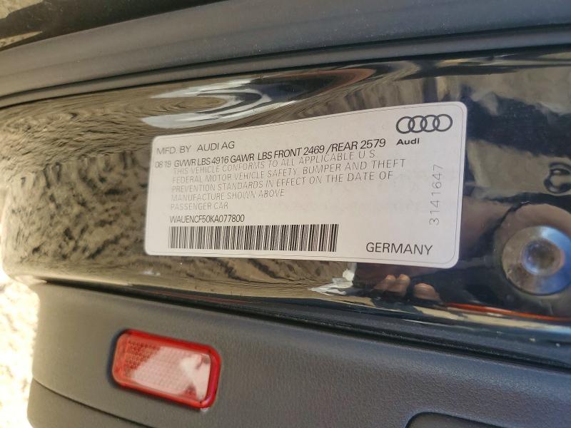 Продажа на аукционе авто 2019 Audi A5, vin: WAUENCF50KA077800, номер лота: 79284235
