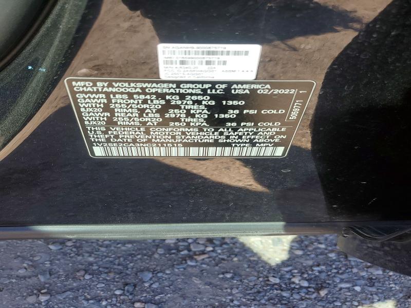 Aukcja sprzedaży 2022 Volkswagen Atlas Cross Sport, vin: 1V2SE2CA3NC211515, numer aukcji: 78693775