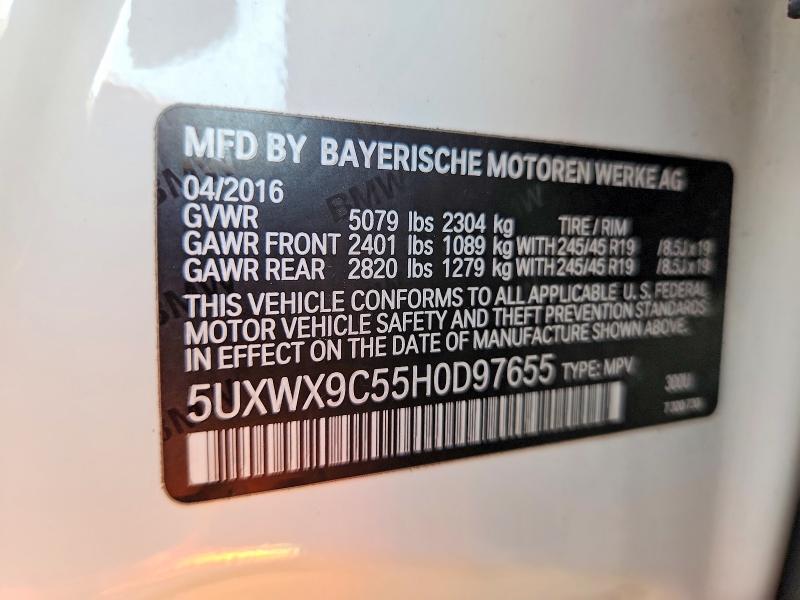 Продажа на аукционе авто 2017 Bmw X3, vin: 5UXWX9C55H0D97655, номер лота: 75413345