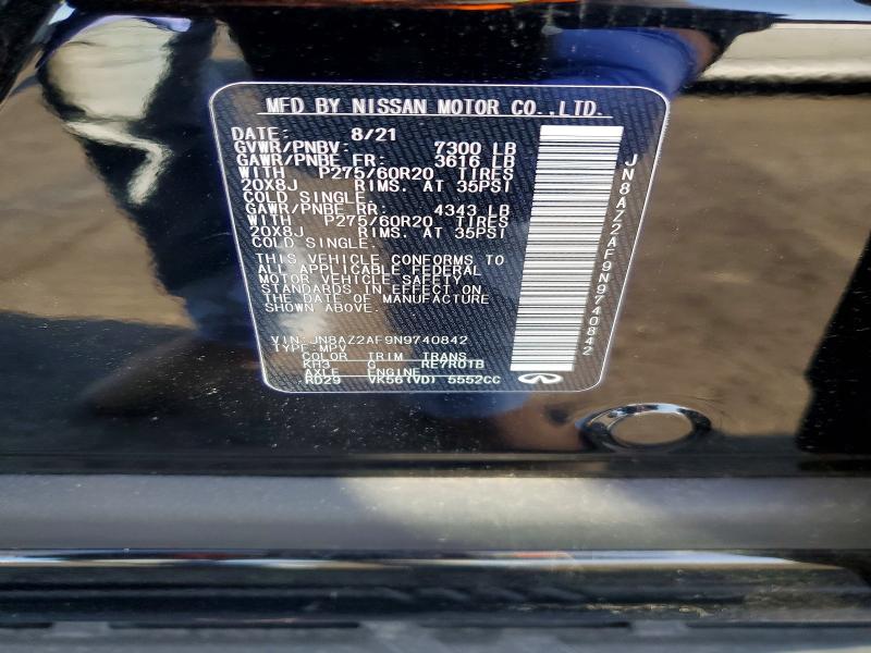 Продажа на аукционе авто 2022 Infiniti Qx80, vin: JN8AZ2AF9N9740842, номер лота: 75840905