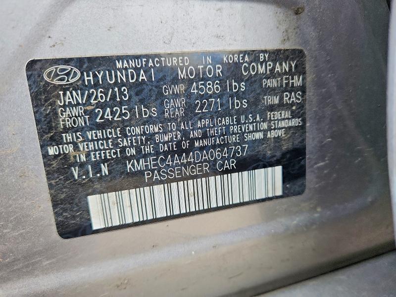 77779575 :رقم المزاد ، KMHEC4A44DA064737 vin ، 2013 Hyundai Sonata مزاد بيع