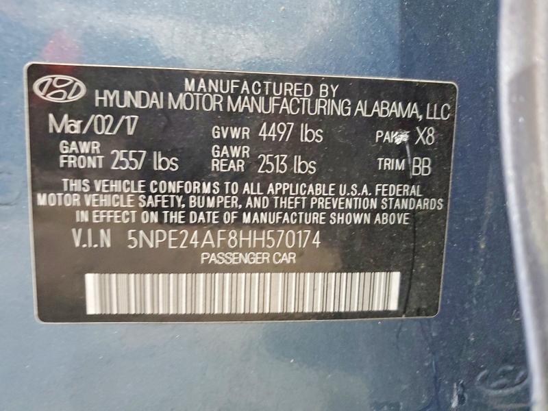 Продаж на аукціоні авто 2017 Hyundai Sonata, vin: 5NPE24AF8HH570174, номер лоту: 75778015
