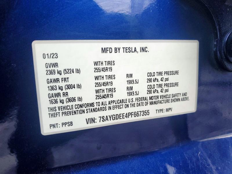Продаж на аукціоні авто 2023 Tesla Model Y, vin: 7SAYGDEE4PF667355, номер лоту: 77519775