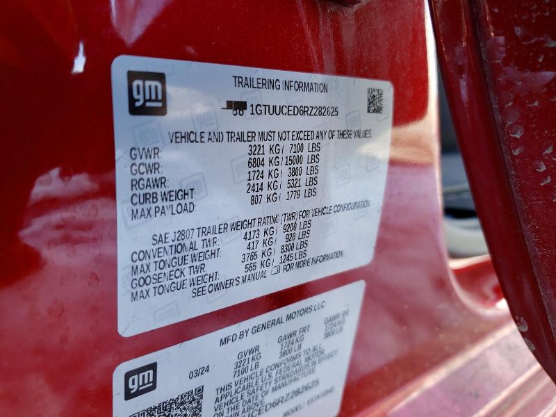 2024 Gmc Sierra მანქანა იყიდება აუქციონზე, vin: 1GTUUCED6RZ282625, აუქციონის ნომერი: 78315555