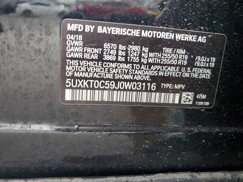 Продажа на аукционе авто 2018 Bmw X5, vin: 5UXKT0C59J0W03116, номер лота: 78926175