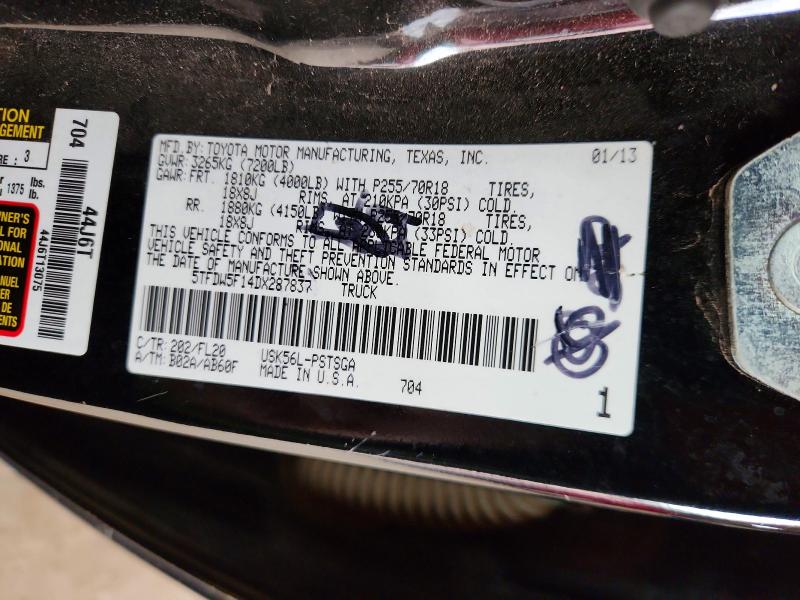 77571155 :رقم المزاد ، 5TFDW5F14DX287837 vin ، 2013 Toyota Tundra مزاد بيع