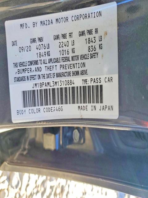 2021 Mazda 3 მანქანა იყიდება აუქციონზე, vin: JM1BPAML3M1310884, აუქციონის ნომერი: 77329965