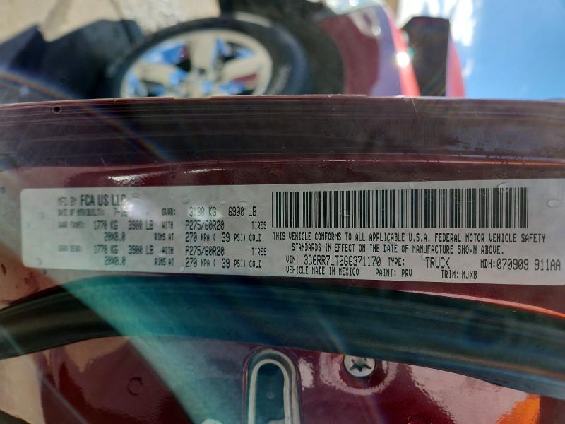 Aukcja sprzedaży 2016 Ram 1500, vin: 3C6RR7LT2GG371170, numer aukcji: 78893375