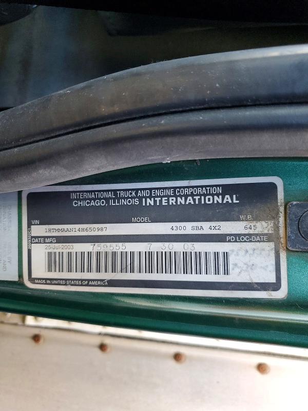 76060415 :رقم المزاد ، 1HTMMAAN14H650987 vin ، 2004 International 4300 مزاد بيع
