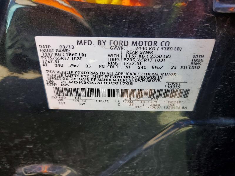 2013 Ford Edge მანქანა იყიდება აუქციონზე, vin: 2FMDK3GCXDBC01708, აუქციონის ნომერი: 79108805