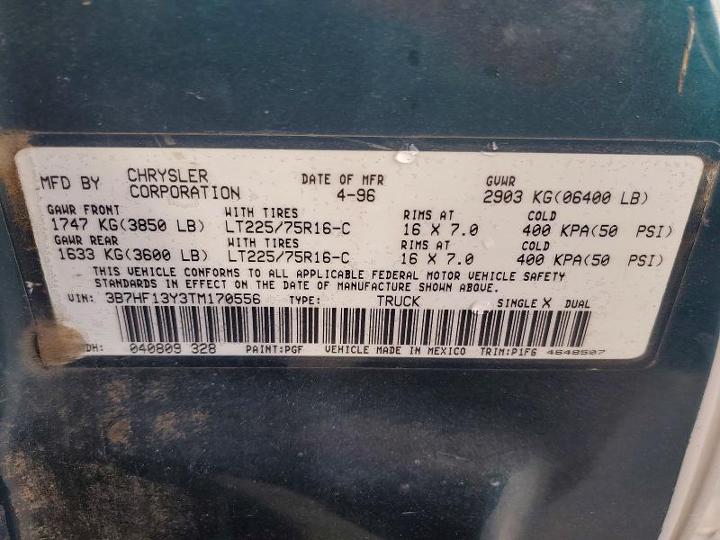 Aukcja sprzedaży 1996 Dodge Ram 1500, vin: 3B7HF13Y3TM170556, numer aukcji: 79206875