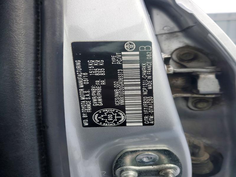 Aukcja sprzedaży 2016 Toyota Yaris, vin: VNKKTUD30GA065373, numer aukcji: 78268165