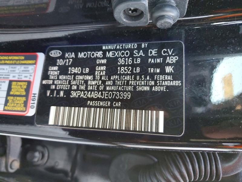 Продажа на аукционе авто 2018 Kia Rio, vin: 3KPA24AB4JE073399, номер лота: 75151125