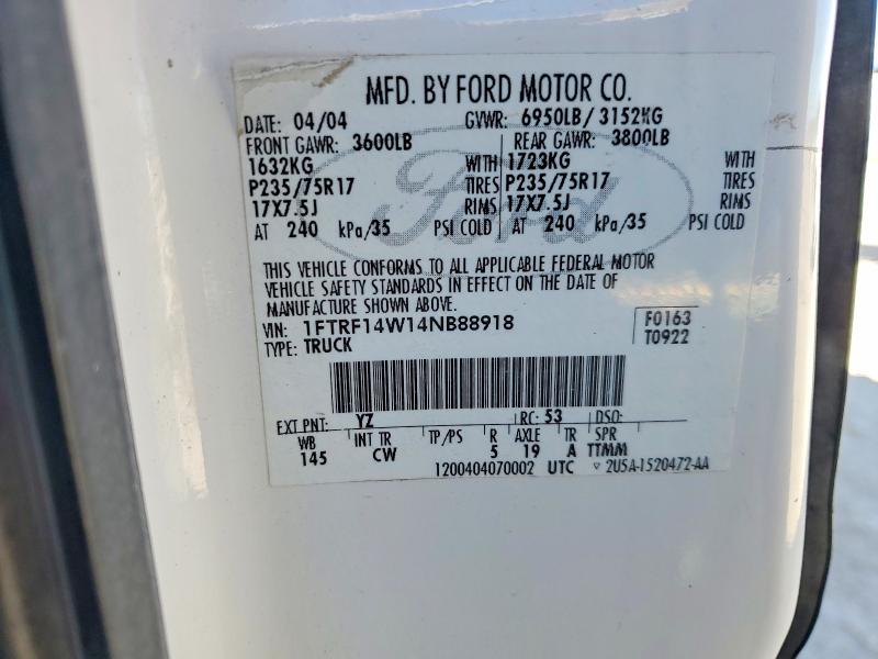 Продаж на аукціоні авто 2004 Ford F150, vin: 1FTRF14W14NB88918, номер лоту: 79453105
