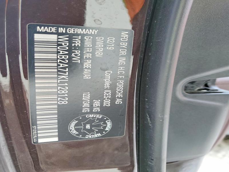 Aukcja sprzedaży 2019 Porsche Panamera, vin: WP0AB2A77KL128128, numer aukcji: 74119375