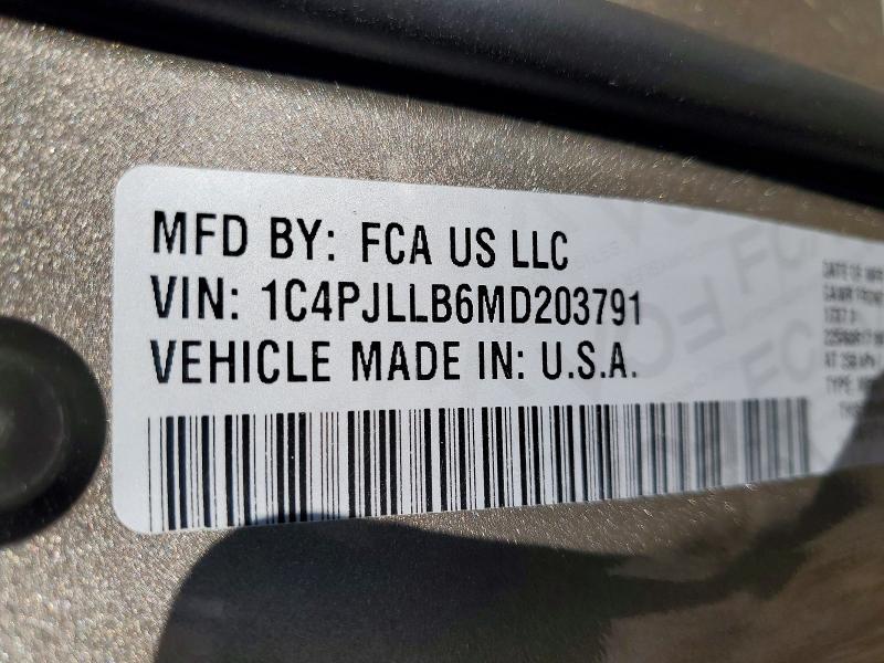 2021 Jeep Cherokee მანქანა იყიდება აუქციონზე, vin: 1C4PJLLB6MD203791, აუქციონის ნომერი: 78308355