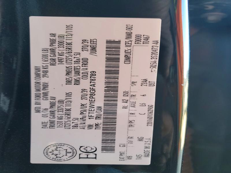Продаж на аукціоні авто 2016 Ford F150, vin: 1FTEW1EP8GFA78789, номер лоту: 77137635