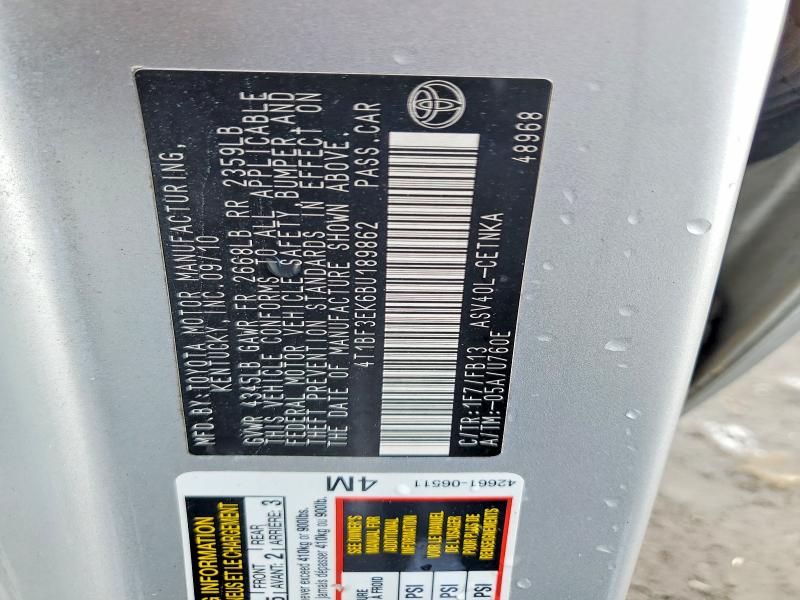 Продаж на аукціоні авто 2011 Toyota Camry, vin: 4T1BF3EK6BU189862, номер лоту: 75943075