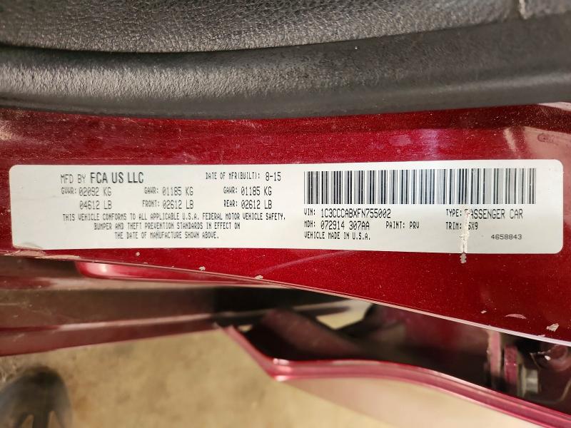 Продажа на аукционе авто 2015 Chrysler 200, vin: 1C3CCCABXFN755002, номер лота: 78599985