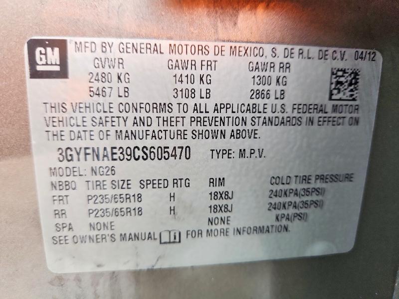 Продаж на аукціоні авто 2012 Cadillac Srx, vin: 3GYFNAE39CS605470, номер лоту: 79202465