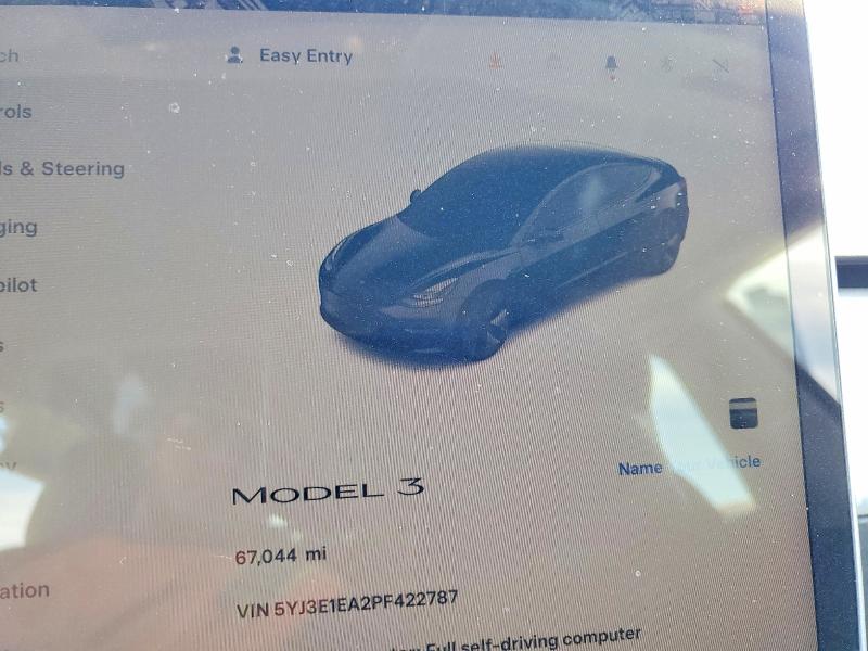 Auction sale of the 2023 Tesla Model 3, vin: 5YJ3E1EA2PF422787, lot number: 77949065