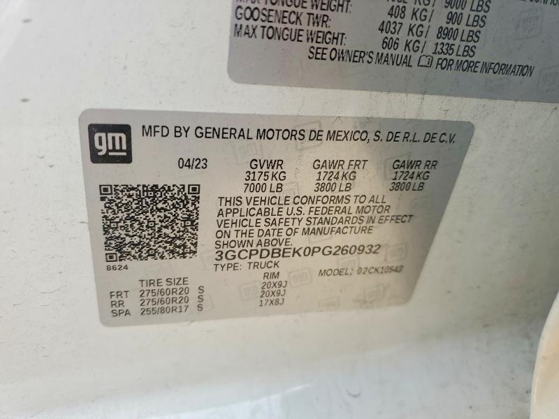 77780275 :رقم المزاد ، 3GCPDBEK0PG260932 vin ، 2023 Chevrolet Silverado مزاد بيع