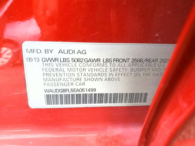 78239515 :رقم المزاد ، WAUDGBFL5EA051499 vin ، 2014 Audi S4 مزاد بيع
