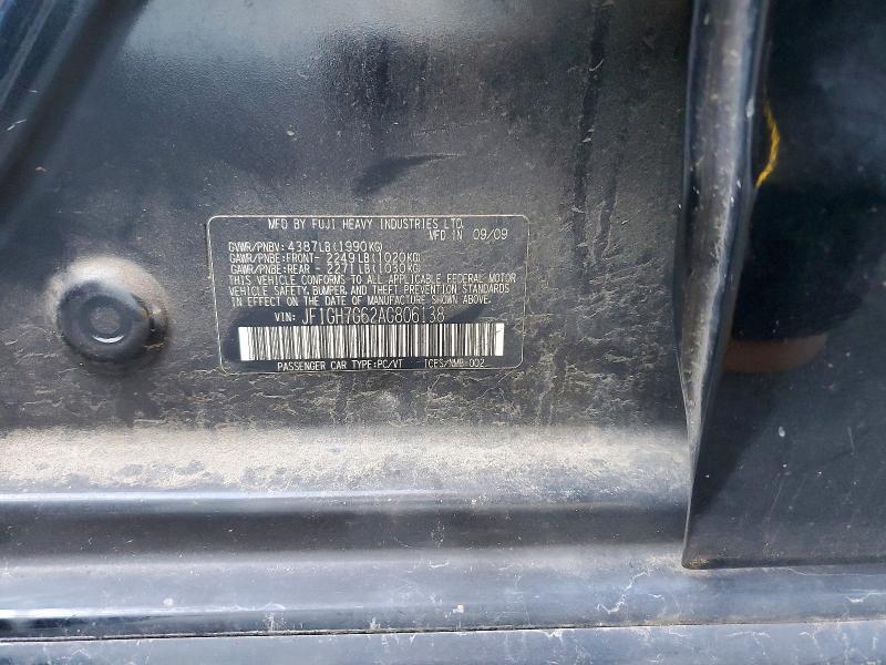 79060675 :رقم المزاد ، JF1GH7G62AG806138 vin ، 2010 Subaru Impreza مزاد بيع