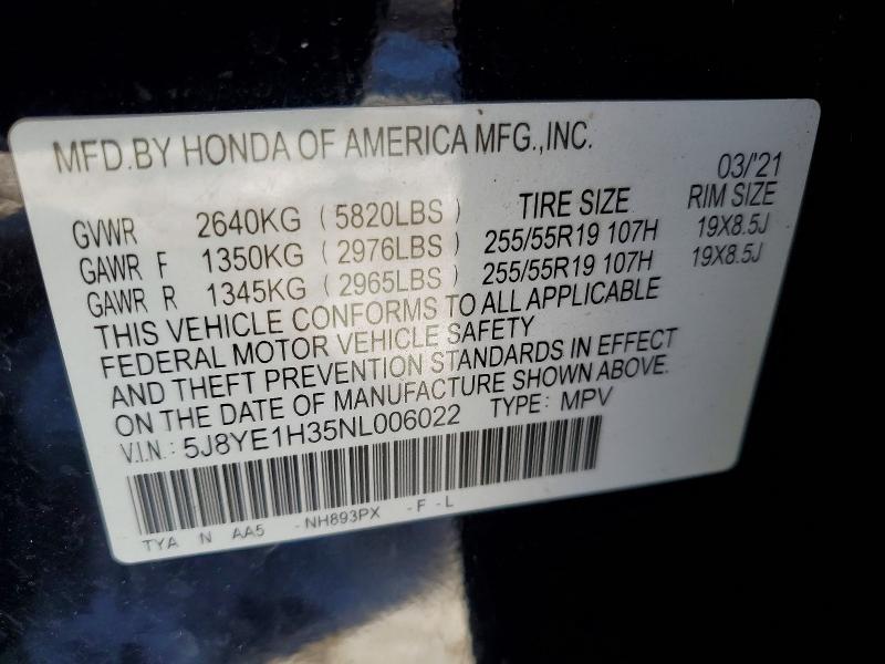 Aukcja sprzedaży 2022 Acura Mdx, vin: 5J8YE1H35NL006022, numer aukcji: 74743035