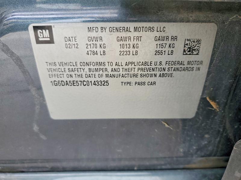 2012 Cadillac Cts მანქანა იყიდება აუქციონზე, vin: 1G6DA5E57C0143325, აუქციონის ნომერი: 78154205