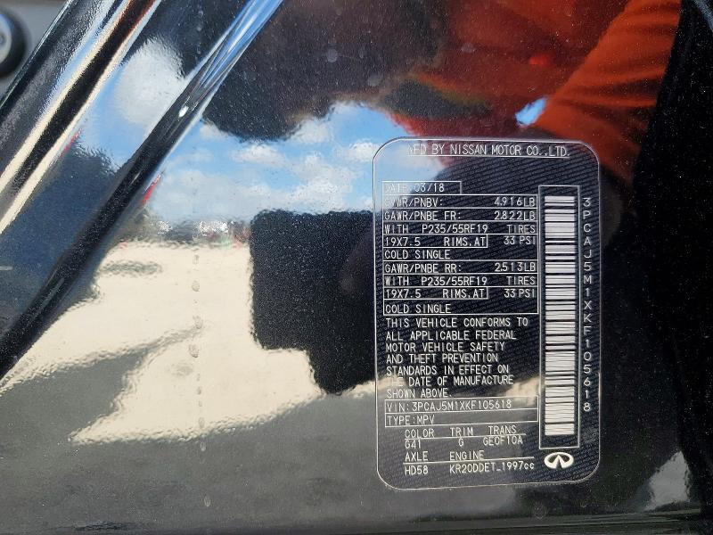 Aukcja sprzedaży 2019 Infiniti Qx50, vin: 3PCAJ5M1XKF105618, numer aukcji: 76079545