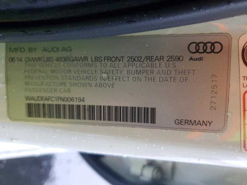 Продаж на аукціоні авто 2015 Audi A6, vin: WAUDFAFC1FN006194, номер лоту: 77610585