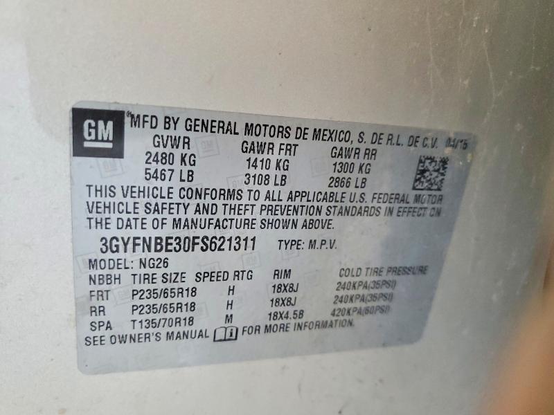 2015 Cadillac Srx მანქანა იყიდება აუქციონზე, vin: 3GYFNBE30FS621311, აუქციონის ნომერი: 79354545