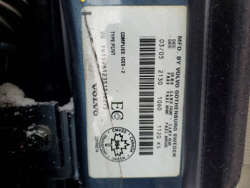 Aukcja sprzedaży 2005 Volvo V70, vin: YV1SW612351512275, numer aukcji: 73695795