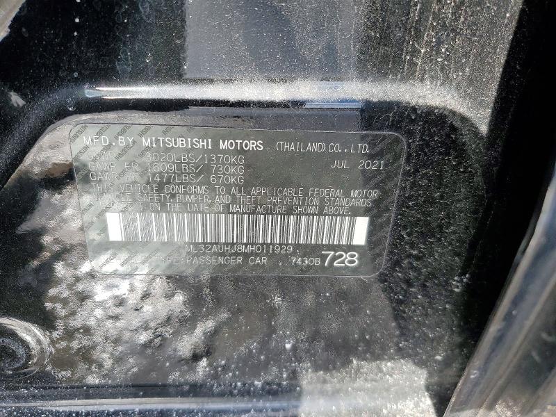 Продаж на аукціоні авто 2021 Mitsubishi Mirage, vin: ML32AUHJ8MH011929, номер лоту: 77097855