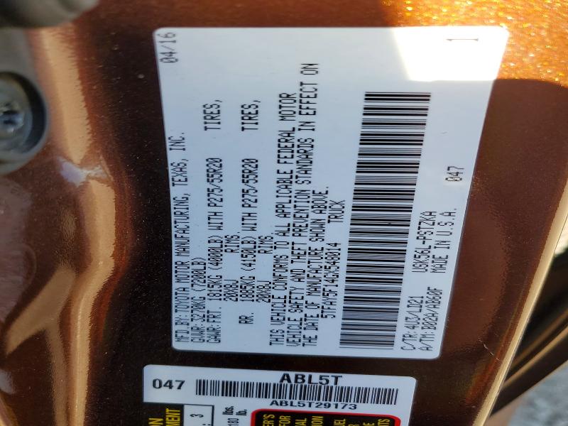 75665135 :رقم المزاد ، 5TFAY5F14GX548014 vin ، 2016 Toyota Tundra Cre مزاد بيع