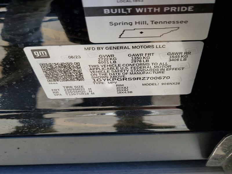 2024 Cadillac Xt6 მანქანა იყიდება აუქციონზე, vin: 1GYKPGRS9RZ700670, აუქციონის ნომერი: 78250825