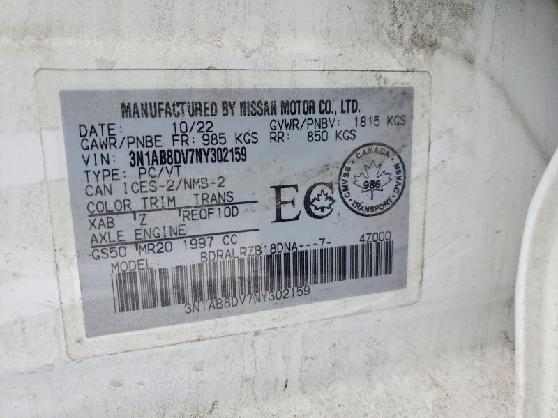 Aukcja sprzedaży 2022 Nissan Sentra, vin: 3N1AB8DV7NY302159, numer aukcji: 79241365