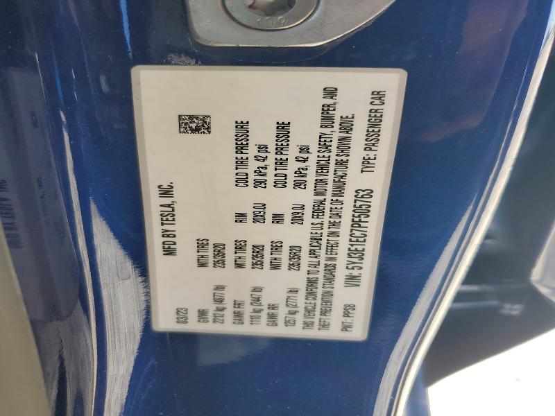 75509285 :رقم المزاد ، 5YJ3E1EC7PF505763 vin ، 2023 Tesla Model 3 مزاد بيع