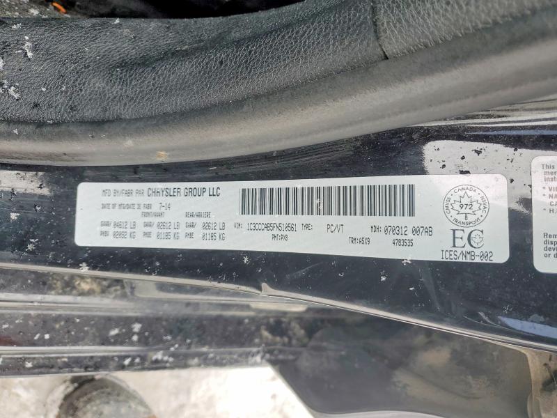73674785 :رقم المزاد ، 1C3CCCAB5FN510561 vin ، 2015 Chrysler 200 مزاد بيع