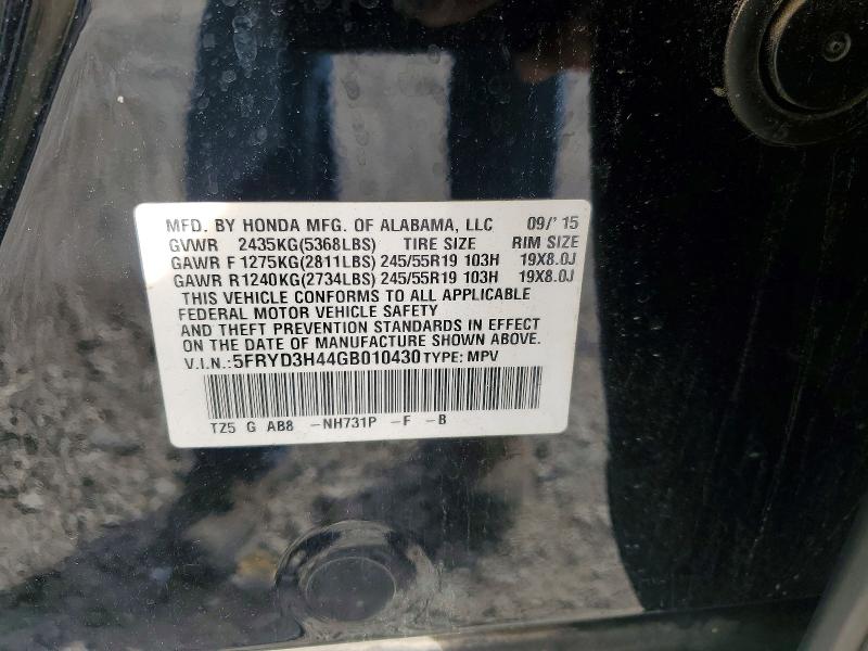 Aukcja sprzedaży 2016 Acura Mdx, vin: 5FRYD3H44GB010430, numer aukcji: 77706755