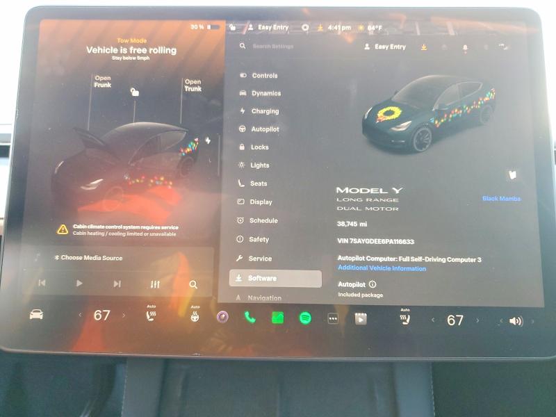 Aukcja sprzedaży 2023 Tesla Model Y, vin: 7SAYGDEE6PA116633, numer aukcji: 75971895