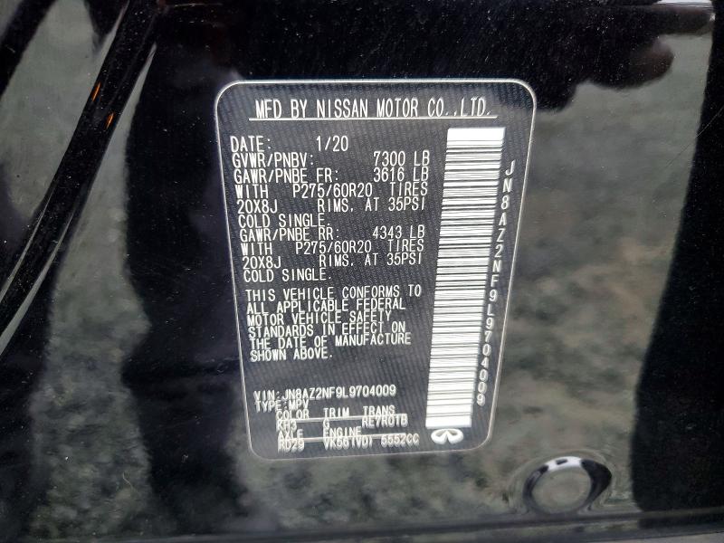 Aukcja sprzedaży 2020 Infiniti Qx80, vin: JN8AZ2NF9L9704009, numer aukcji: 74978005