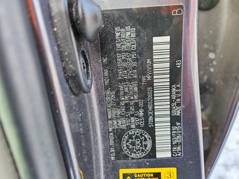 Aukcja sprzedaży 2013 Toyota Highlander, vin: 5TDBK3EH8DS206026, numer aukcji: 78594205