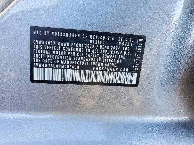 Aukcja sprzedaży 2024 Volkswagen Jetta, vin: 3VW4M7BU8RM098636, numer aukcji: 79553885